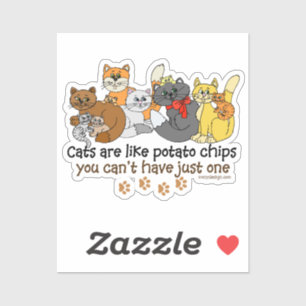 Sticker Les chats sont comme des chips Contour Cut