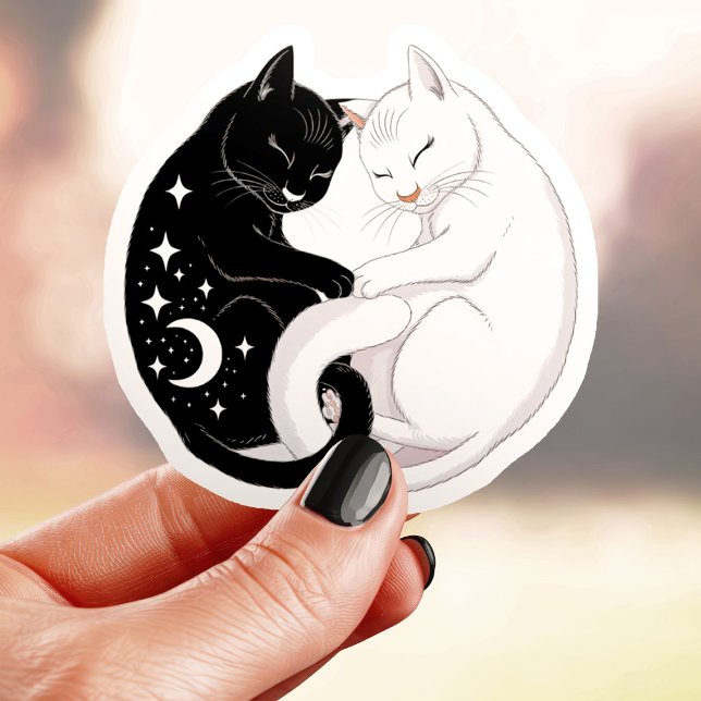 Sticker Les chats Yin Yang (Créateur téléchargé)
