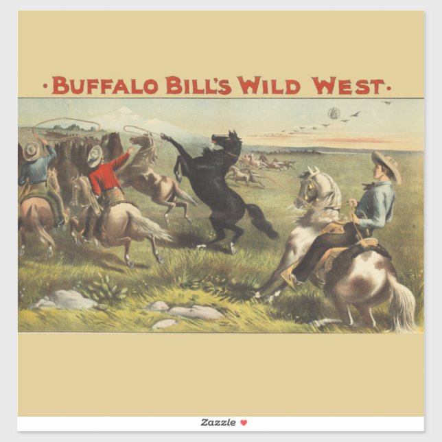 Sticker Les Chevaux de l'Ouest sauvage de Buffalo Bill (Feuille)