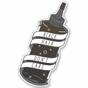 Sticker Les cheveux noirs ne se soucient pas de la bouteil