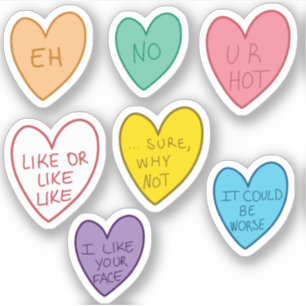 Sticker Les Coeurs de bonbons amusants