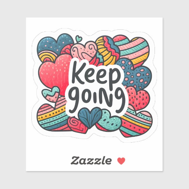 Sticker Les cœurs inspirent la résilience et la motivation (Feuille)