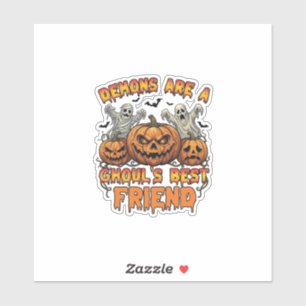 Sticker Les démons sont les amis des goules citrouilles mo