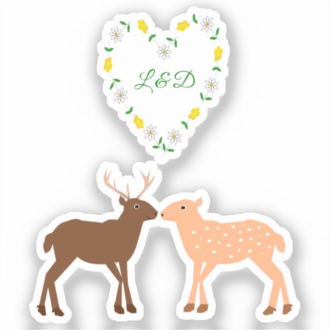 Sticker Les Deux et Daisy Heart Custom (Recto)