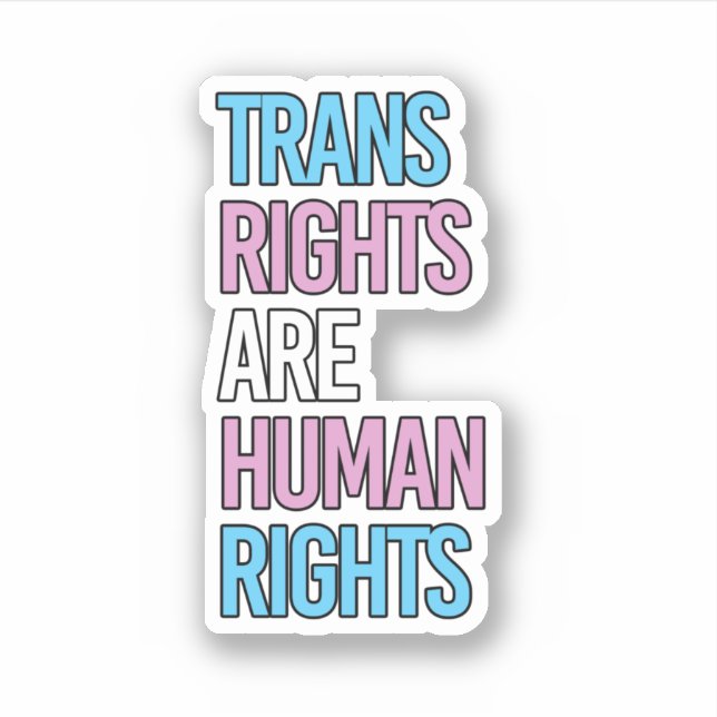 Sticker Les droits des trans sont des droits de l'homme -  (Devant)