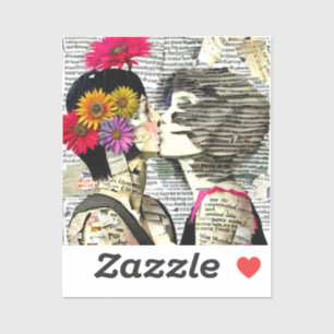 Sticker Les femmes lesbiennes amoureuses Pride Kiss