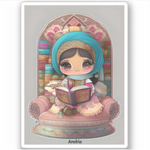 Sticker Les filles du monde de la lecture - Arabie