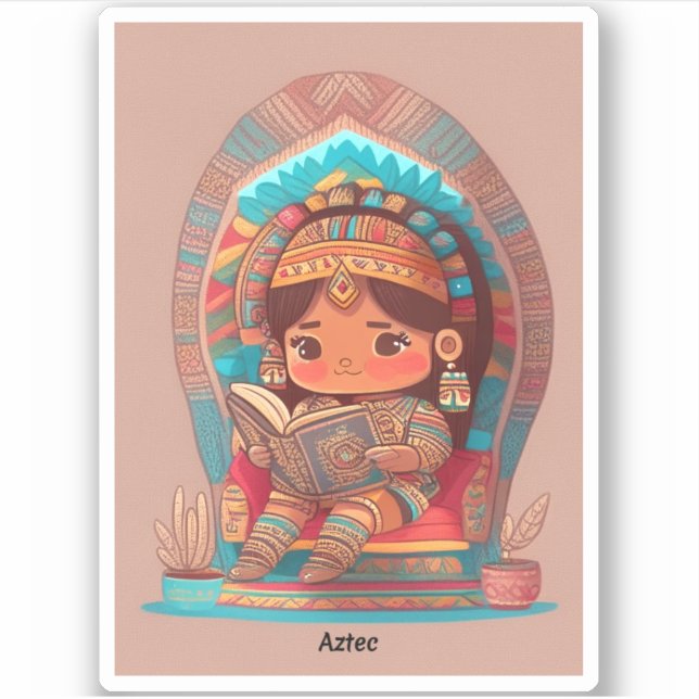 Sticker Les filles du monde de la lecture - Aztec (Devant)