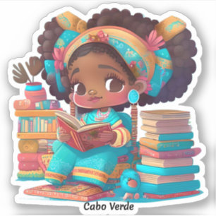 Sticker Les filles du monde de la lecture - Cabo Verde
