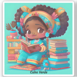 Sticker Les filles du monde de la lecture - Cabo Verde
