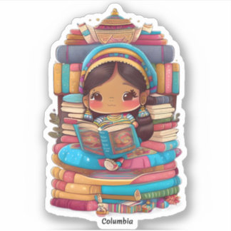 Sticker Les filles du monde de la lecture - Columbia