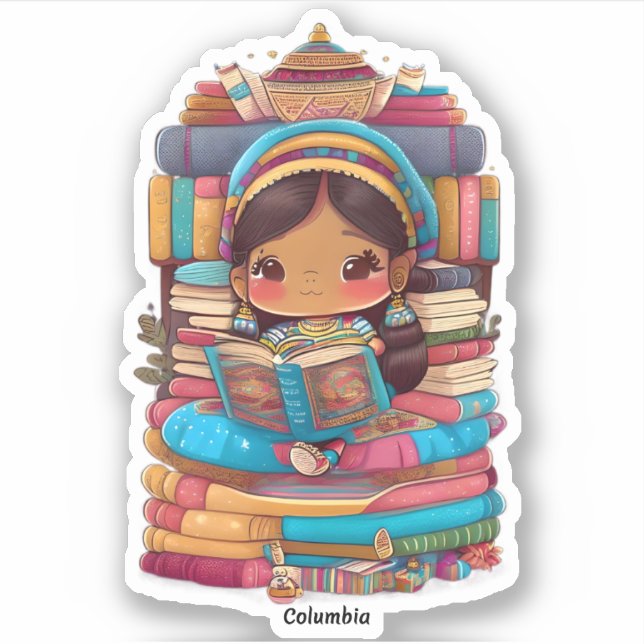 Sticker Les filles du monde de la lecture - Columbia (Devant)