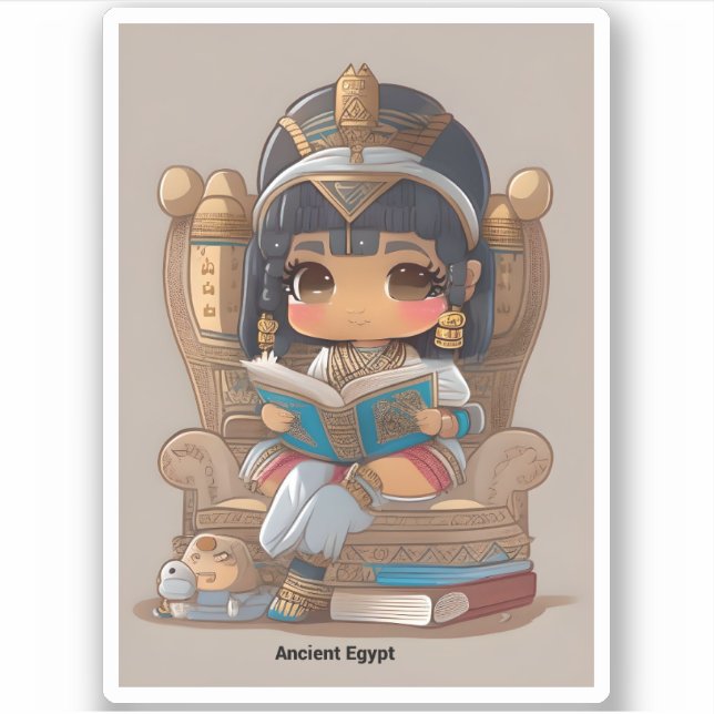 Sticker Les filles du monde de la lecture - Egypte ancienn (Devant)