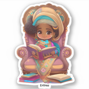 Sticker Les filles du monde de la lecture - Érythrée