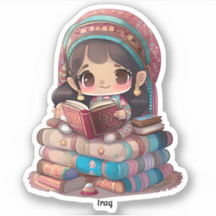 Sticker Les filles du monde de la lecture - Irak