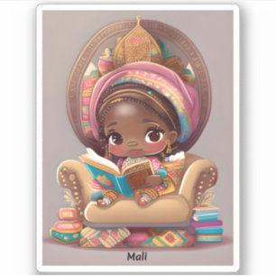 Sticker Les filles du monde de la lecture - Mali