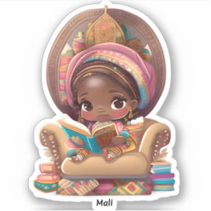 Sticker Les filles du monde de la lecture - Mali