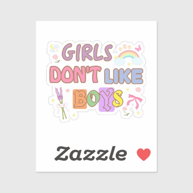 Sticker Les filles n'aiment pas les garçons (Feuille)