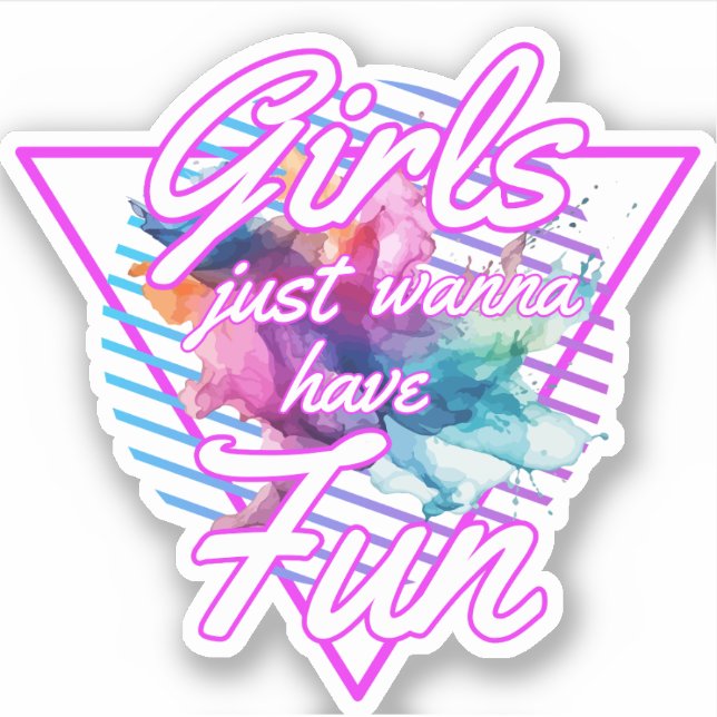 Sticker Les Filles Veux Juste Avoir Des 80 S Amusants (Devant)