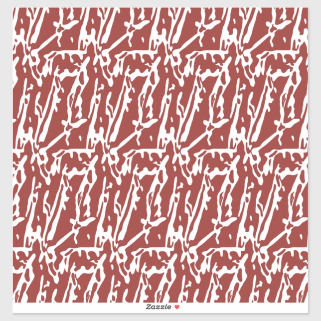 Sticker Les formes abstraites rouge et orange se mélangent (Feuille)