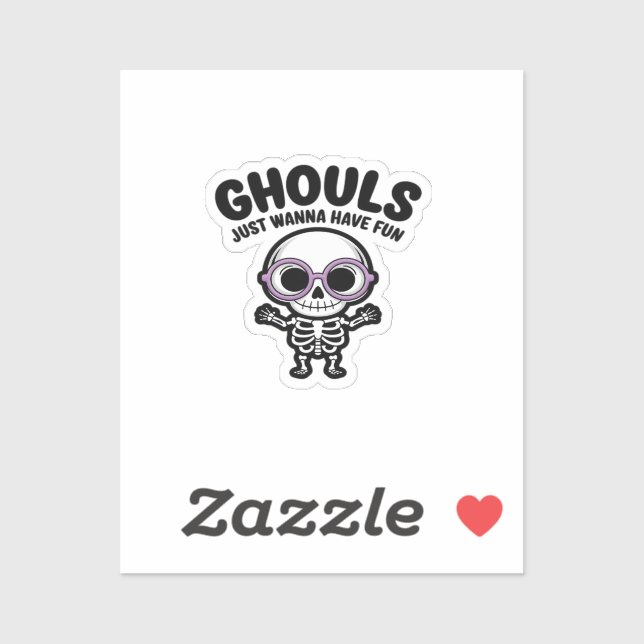 Sticker Les Gouls Mignons Veux Juste Avoir Un Squelette Am (Feuille)
