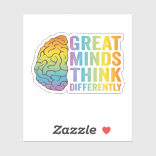 Sticker Les Grandes Esprits Pensent Différemment Adhd Neur