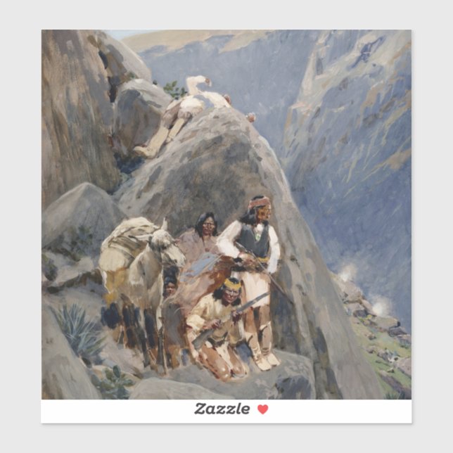 Sticker Les guerriers d'Apache : une embuscade sur la cava (Feuille)