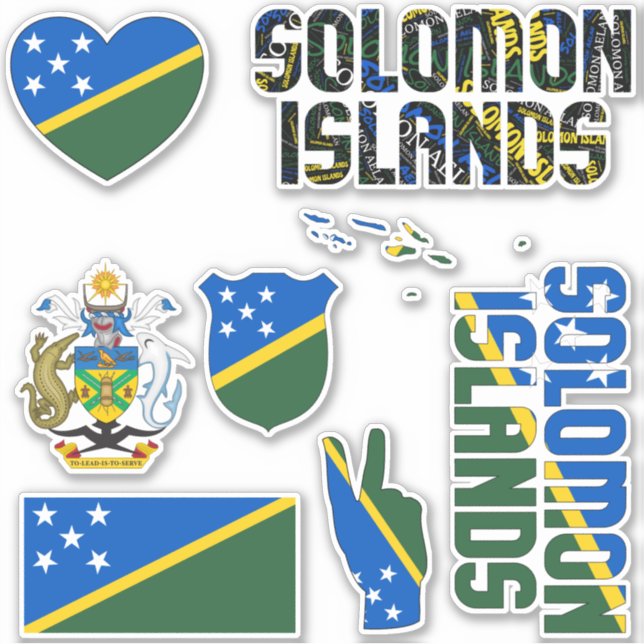 Sticker Les Îles Salomon Extraordinaires Forment les symbo (Devant)