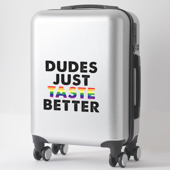 Sticker Les mecs Goûtent une meilleure idée de cadeau Gay  (Sur valise)