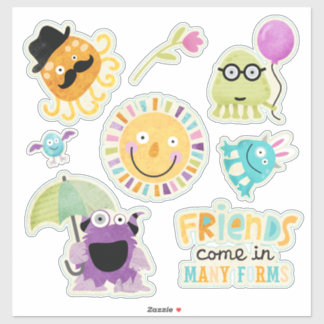 Sticker Les mignons amis pour enfants sous de nombreuses f