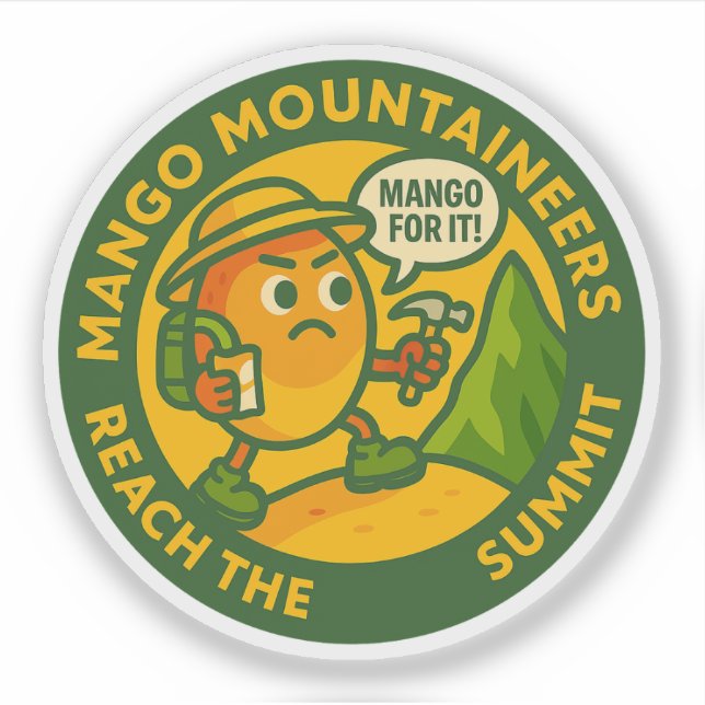 Sticker Les Montagnards de Mangue Atteignent le Sommet (Devant)