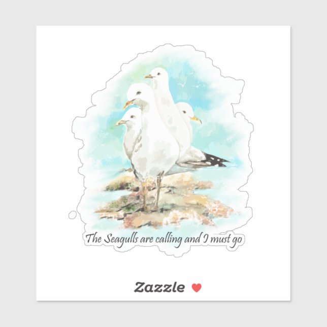 Sticker Les mouettes appellent et je dois y aller (Feuille)