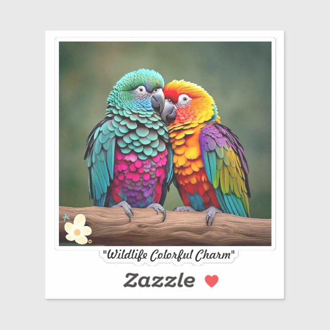 Sticker "Les oiseaux tropicaux capturés" (Feuille)