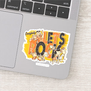 Sticker Les Pierrafeu  Tout le monde, on fait le rock