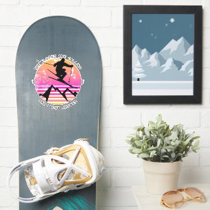 Sticker Les Pistes Appelent Retro Sunset Skier