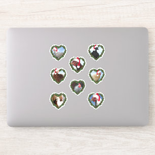 Sticker Les poulets de Noël dans les couronnes