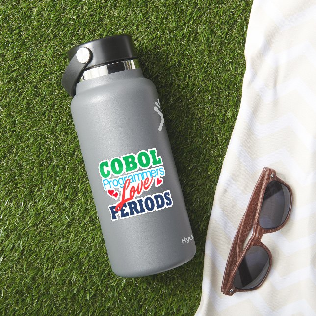 Sticker Les programmeurs Cobol aiment les périodes Autocol (HydroFlask Insitu)