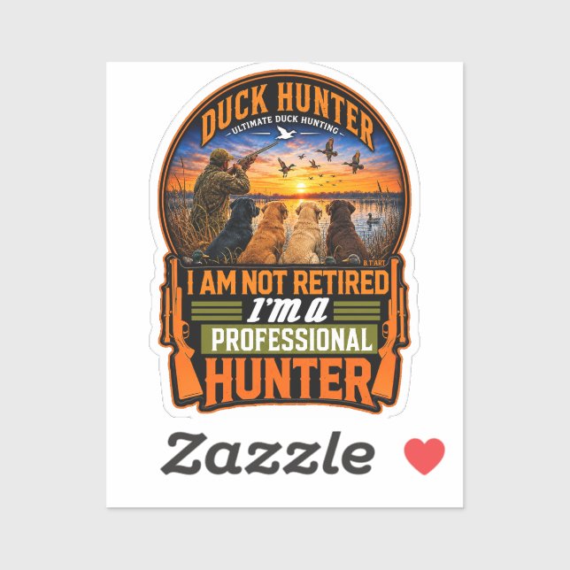 Sticker Les Quatre Retrievers – Chasse au Canard  (Feuille)