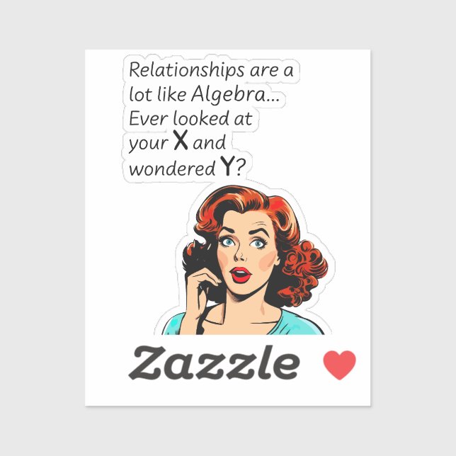 Sticker Les relations sont comme Algebra Funny Quip (Feuille)