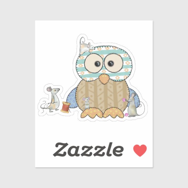 Sticker Les souris coulent des hiboux (Feuille)