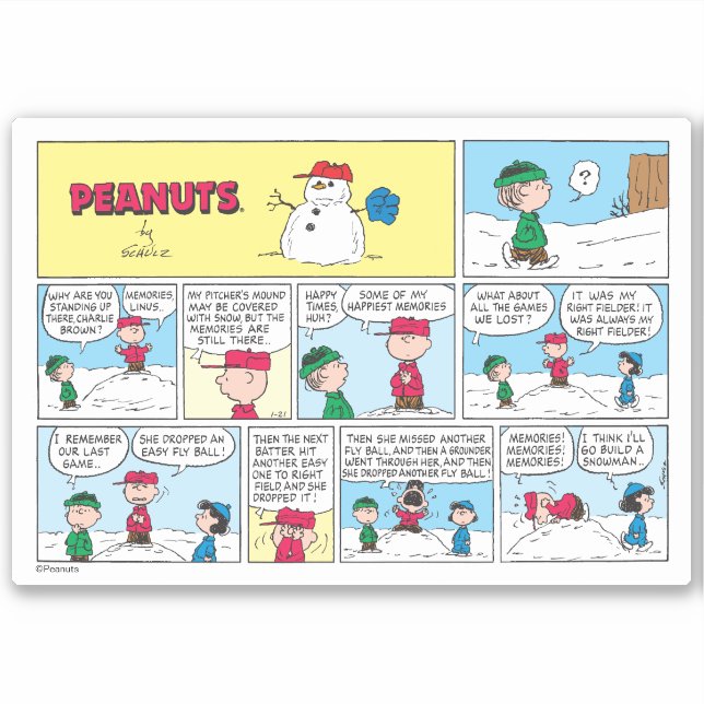 Sticker Les souvenirs de baseball de Charlie Brown (Devant)