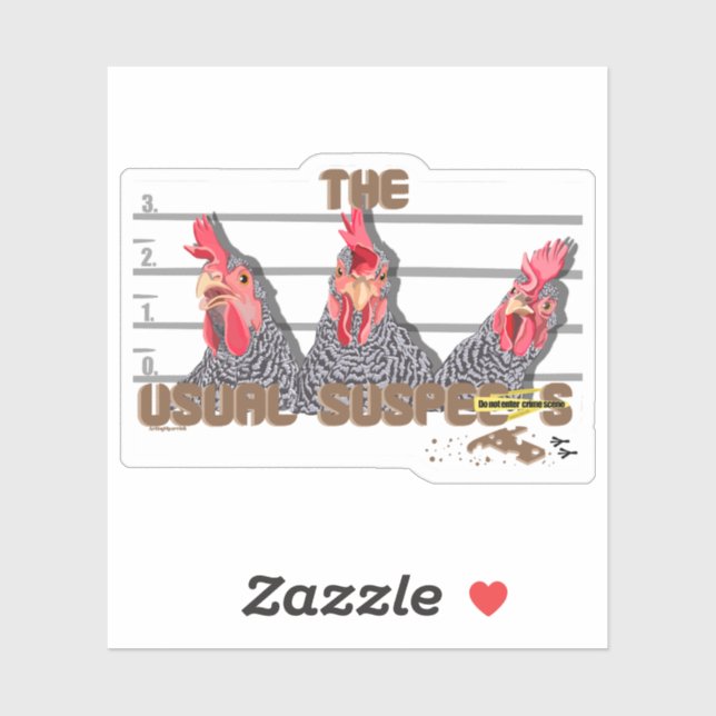 Sticker Les suspects habituels de POULET—Poules rocheuses  (Feuille)