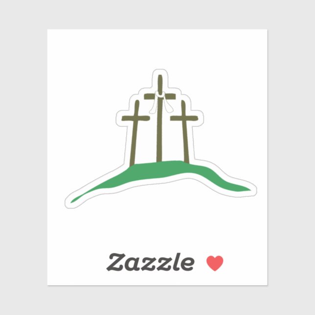 Sticker Les Trois Croix Jésus Christ est ressuscité! (Feuille)