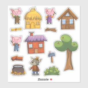 Sticker Les Trois Petits Cochons