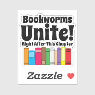 Sticker Les vers de livre unite Funny Book Quote