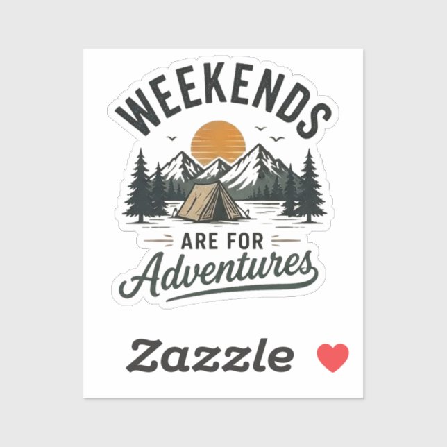 Sticker Les week-ends sont faits pour l'aventure (Feuille)