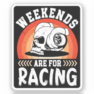 Sticker Les Week-ends Sont Pour Racing Dirt Vélo Dirt Art