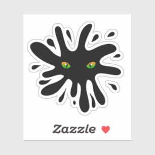 Sticker Les yeux de chat regardent une Black Blob