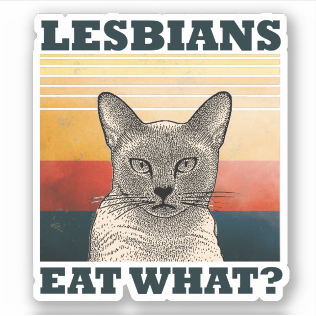 Sticker Lesbiennes Mangent Quoi? (Devant)