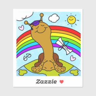 Sticker L'Escargot mignon L'A INSTALLÉ À La Fin De La Grad